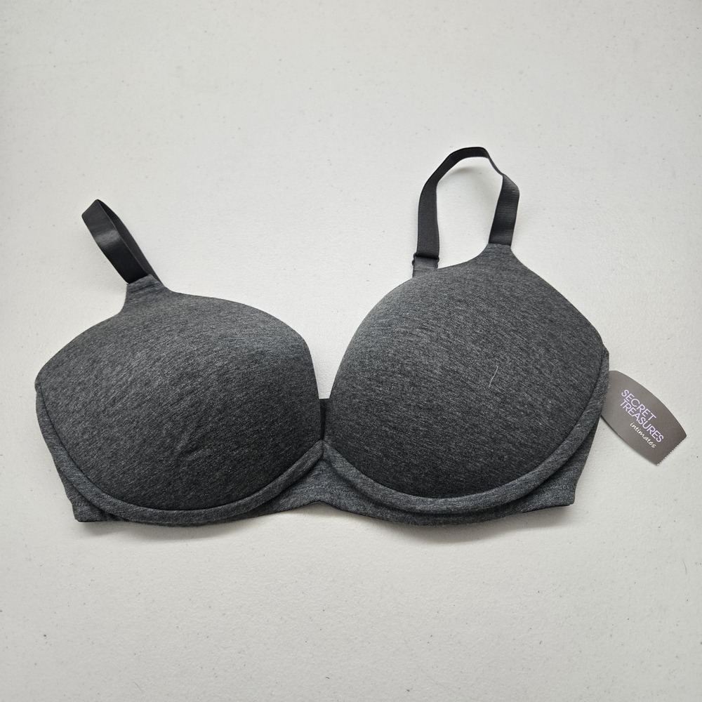 Secret‎ Treasures Women Bra 40DD Charcoal Heather T Shirt Wireless NWT